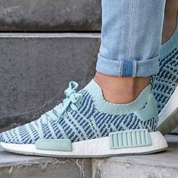 adidas Aqua Knit Sneakers Teal Blue Womens Size 8 - Picture 13 of 16